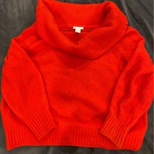 Red Cowl Sweater Size Small